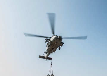 USS America conducts vertical replenishment