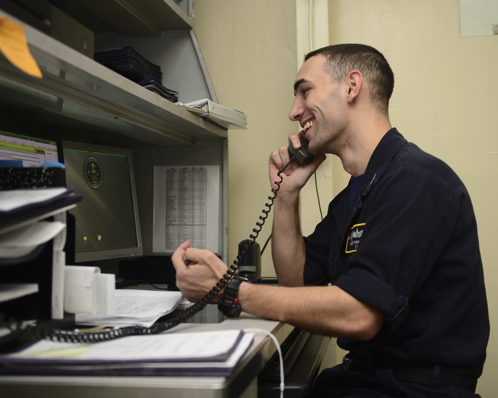 Sailor Talks on Telephone