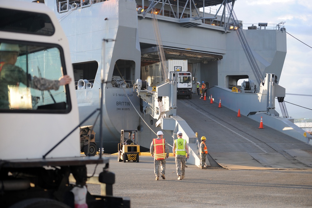 USNS Brittin arrives in PR with largest FEMA shipment yet