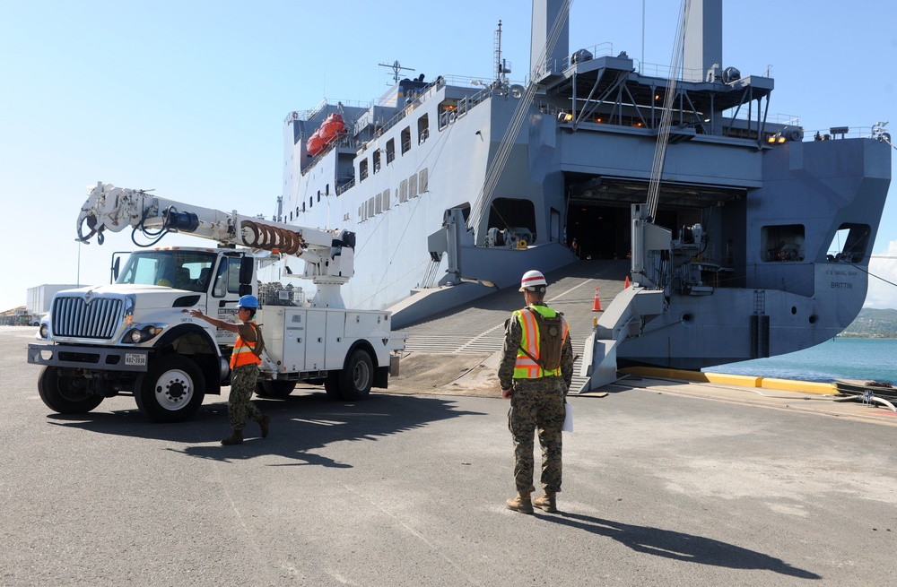 USNS Brittin arrives in PR with largest FEMA shipment yet