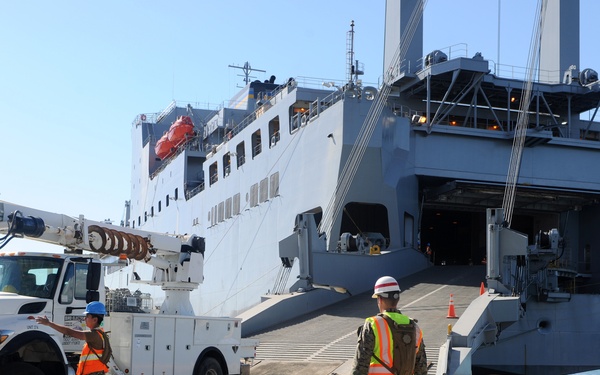 USNS Brittin arrives in PR with largest FEMA shipment yet