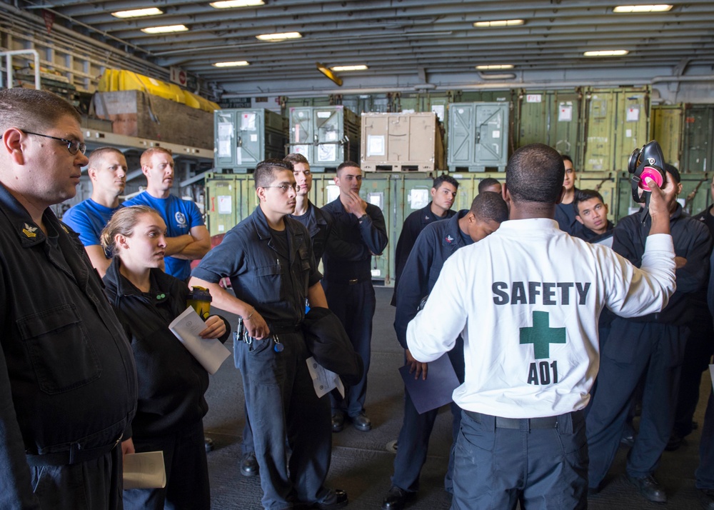 USS Iwo Jima (LHD 7) Conducts Respirator Fit Test