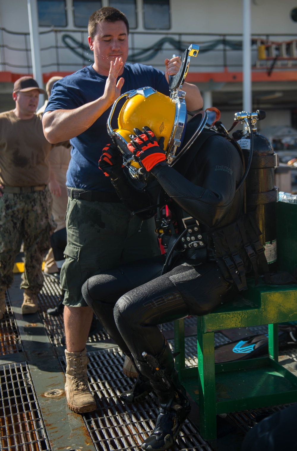 Navy Diver's Underwater Rescue Training