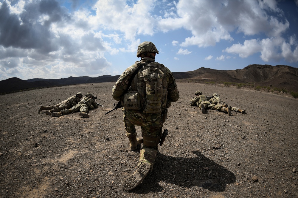 EARF team weapons squads practice bounding movements