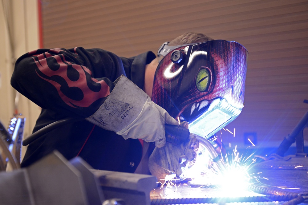 Utah Air National Guard metals technician conducts welding training
