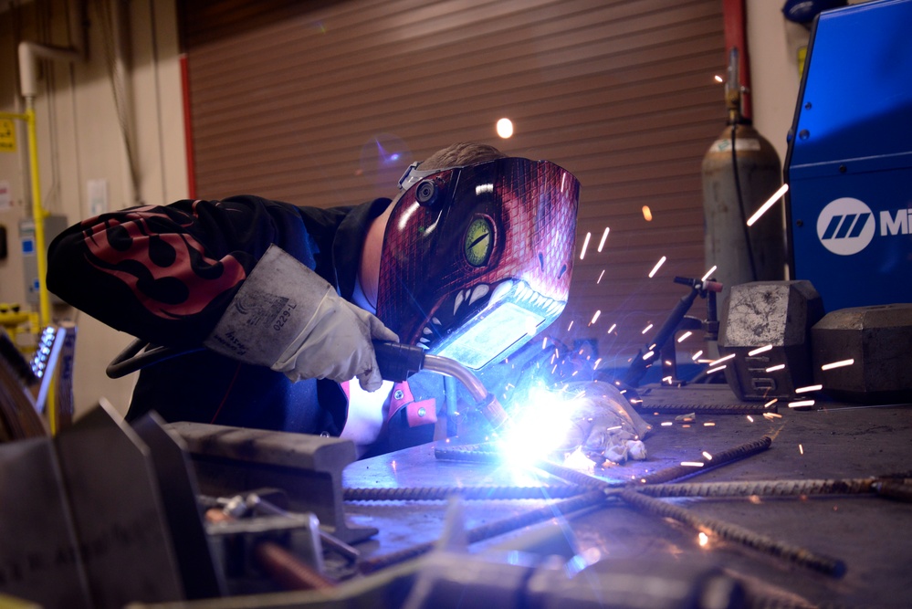 Utah Air National Guard metals technician conducts welding training