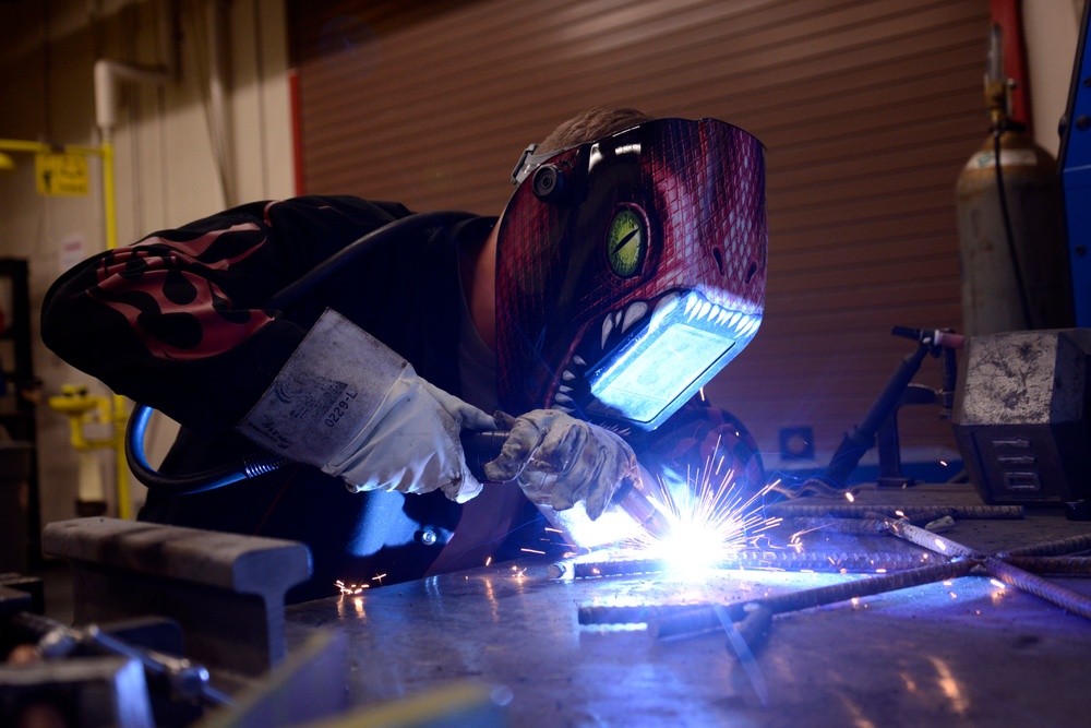 Utah Air National Guard metals technician conducts welding training