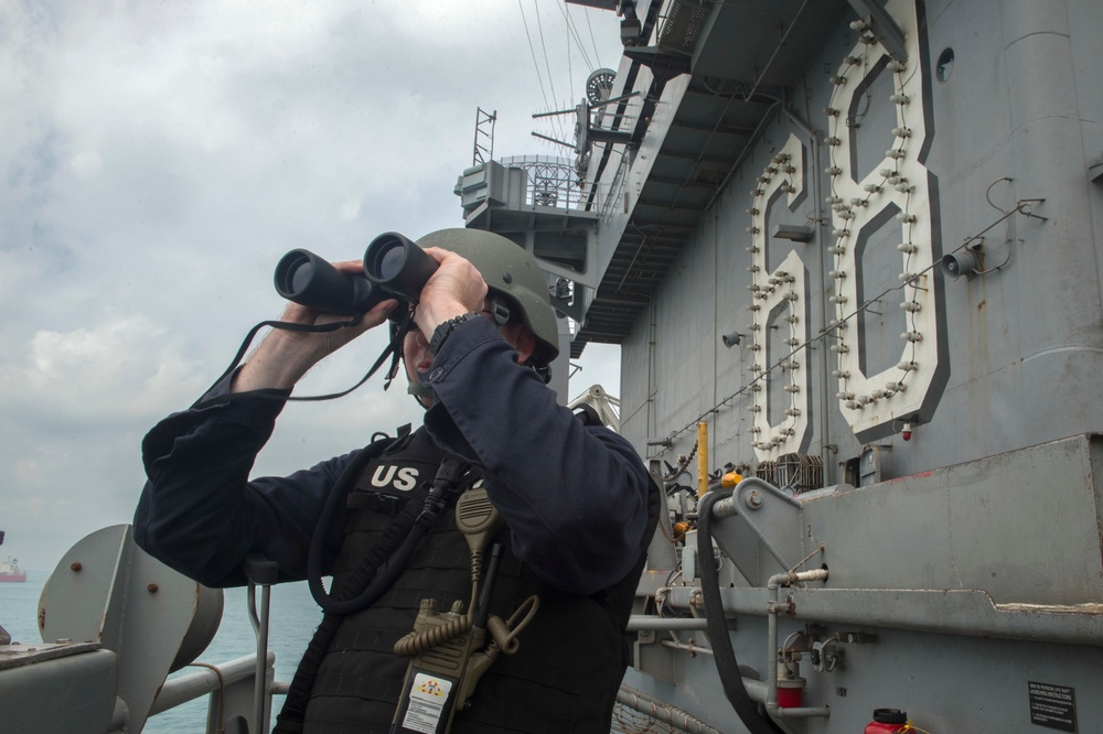 Nimitz Transits Singapore Straits