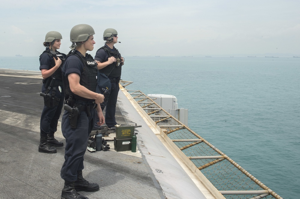 Nimitz Transits Singapore Straits