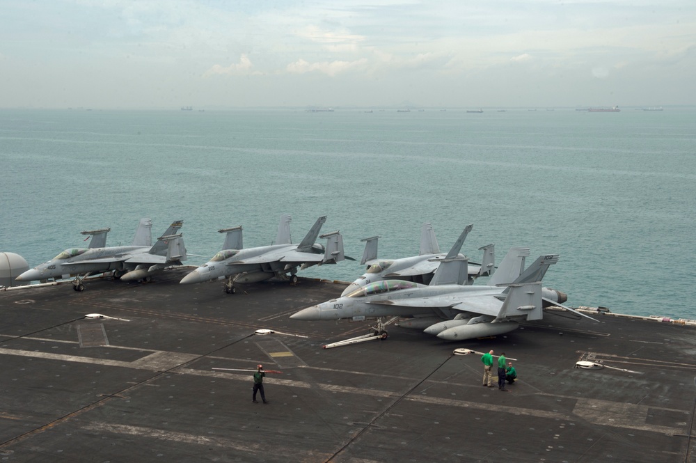 Nimitz Transits Singapore Straits