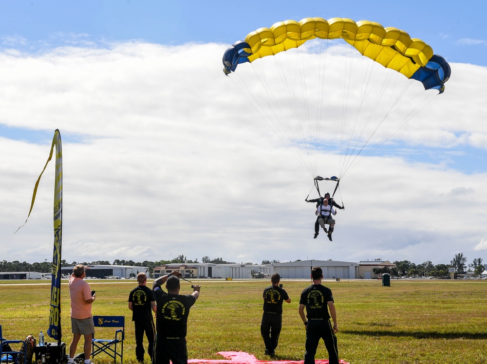 Leap Frogs Perform Tandem Jump with Mayor of Stuart, Florida