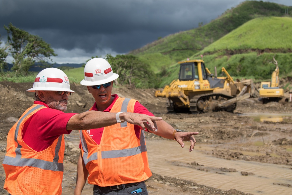 USACE Resident Engineer Surveys Emergency Levee Project, Puerto Rico