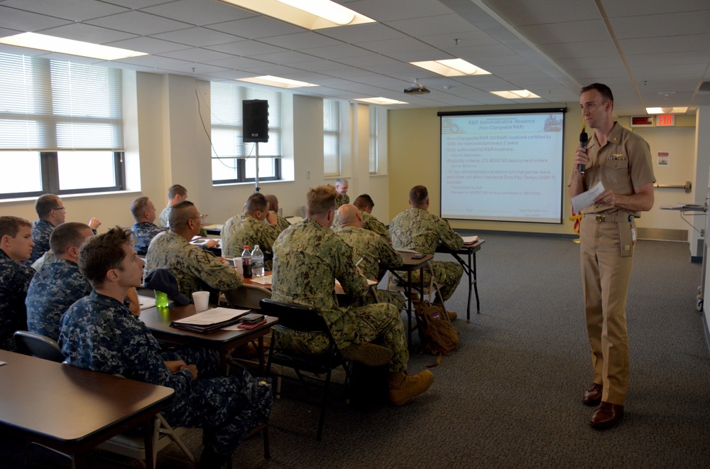 Deploying Sailors are Briefed