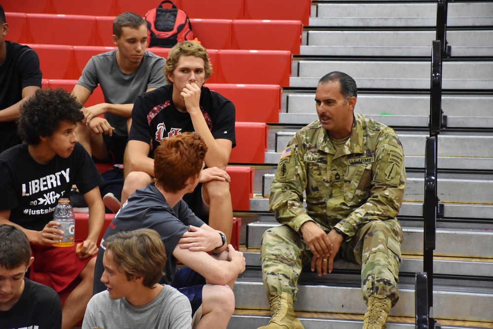 Black Daggers parachute team visits Phoenix area high school