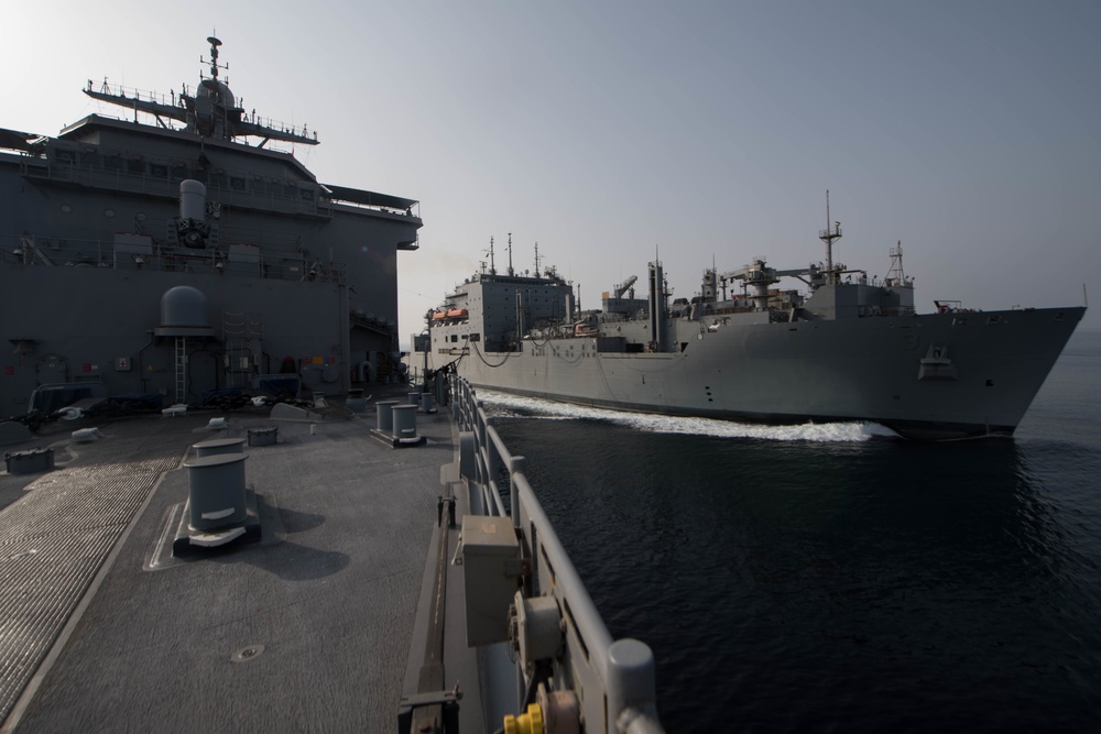 USS Pearl Harbor conducts a replenishment-at-sea