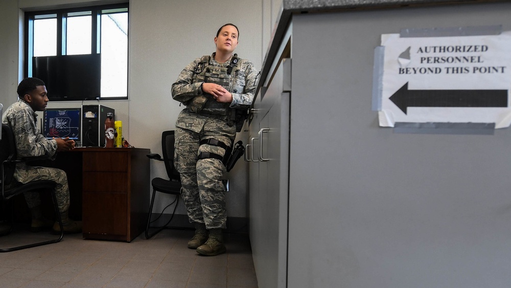 Security forces Airmen protect base through inspection