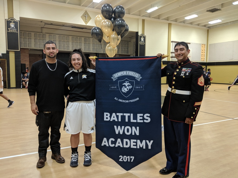 John Paul II High School Battles Won Banner Presentation