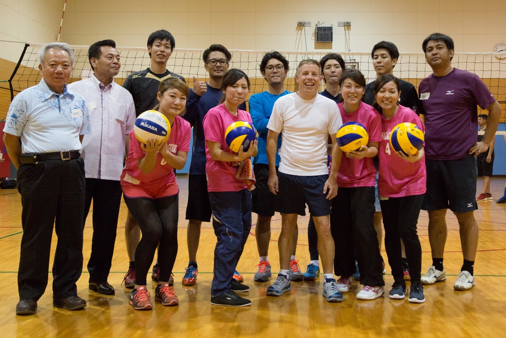 Kitanakagusuku International Friendship Association and Camp Foster compete in a Friendship Volleyball Event