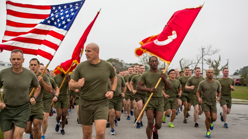 Marines with the 2nd Marine Aircraft Wing Participate in the 242nd Marine Corps Birthday Run