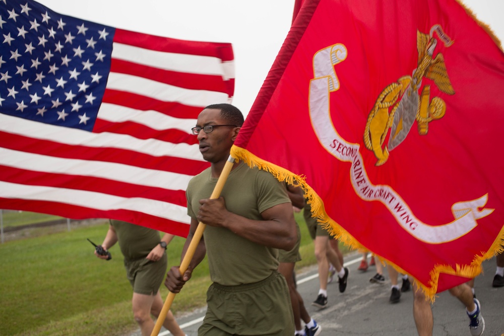 Marines with the 2nd Marine Aircraft Wing Participate in the 242nd Marine Corps Birthday Run