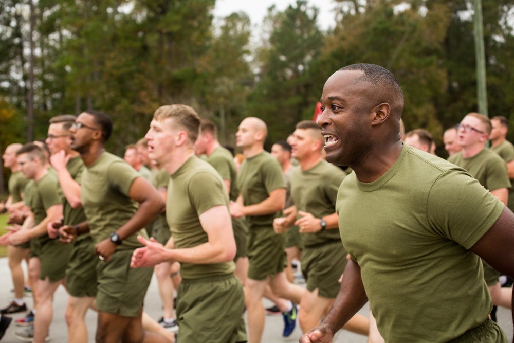 Marines with the 2nd Marine Aircraft Wing Participate in the 242nd Marine Corps Birthday Run