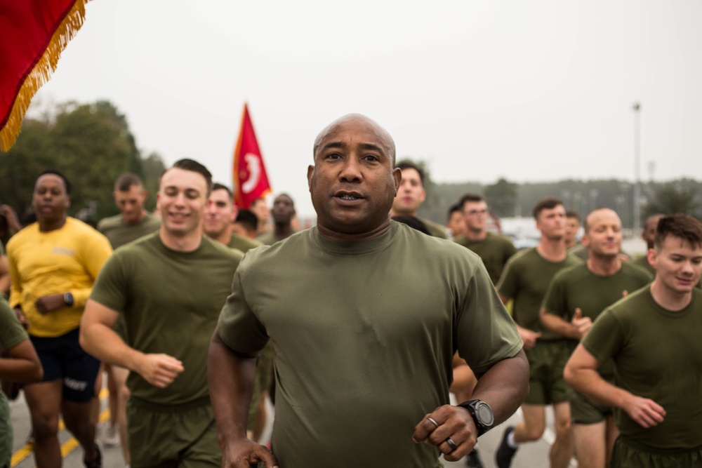 Marines with the 2nd Marine Aircraft Wing Participate in the 242nd Marine Corps Birthday Run