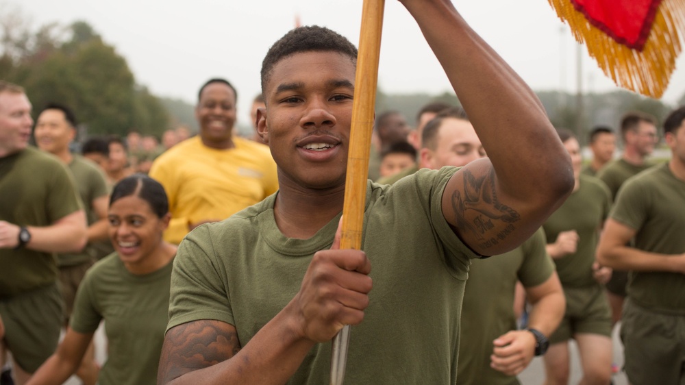 Marines with the 2nd Marine Aircraft Wing Participate in the 242nd Marine Corps Birthday Run