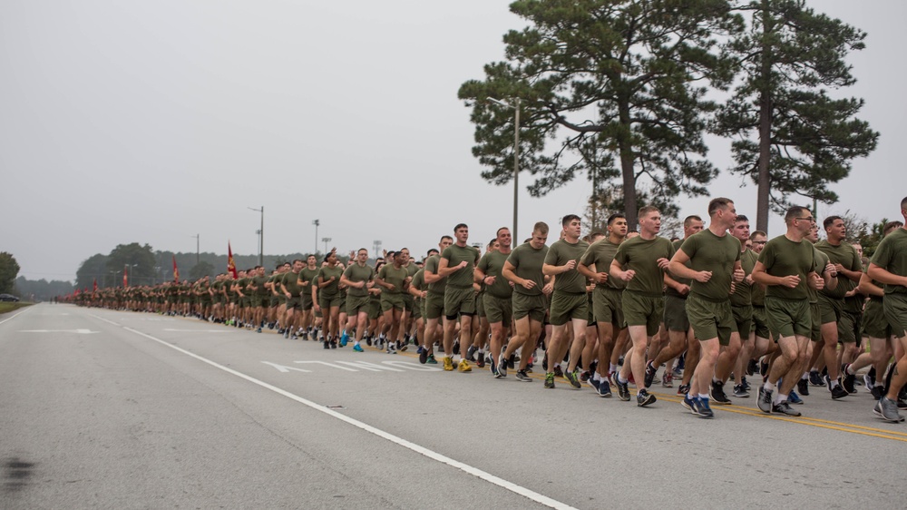 Marines with the 2nd Marine Aircraft Wing Participate in the 242nd Marine Corps Birthday Run