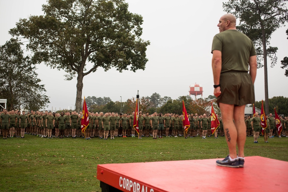 Marines with the 2nd Marine Aircraft Wing Participate in the 242nd Marine Corps Birthday Run