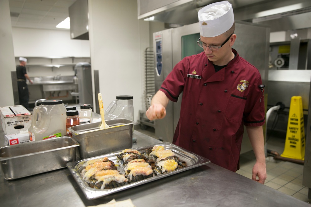 Combat Center Marines prepare Corps' 242nd birthday meal