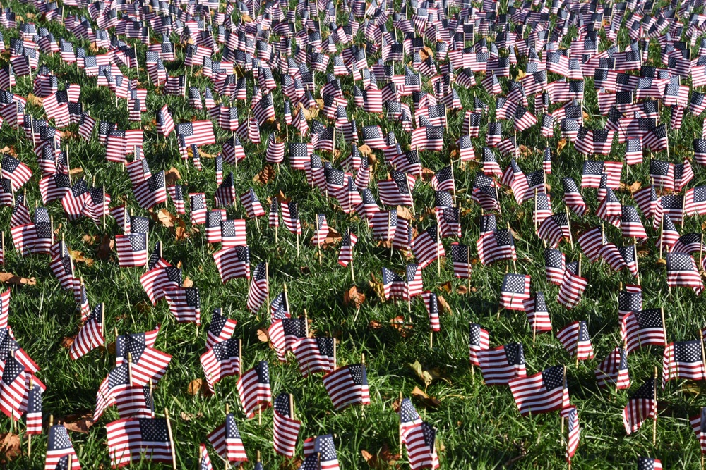 Ohio State Students Plant Flags For Veterans