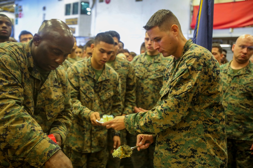 26th MEU Marines celebrate Marine Corps birthday aboard USS Iwo Jima