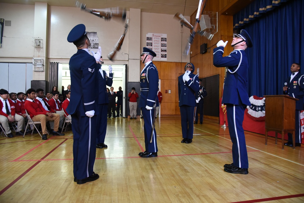 United States Air Force Drill Team performs for La Salle Academy