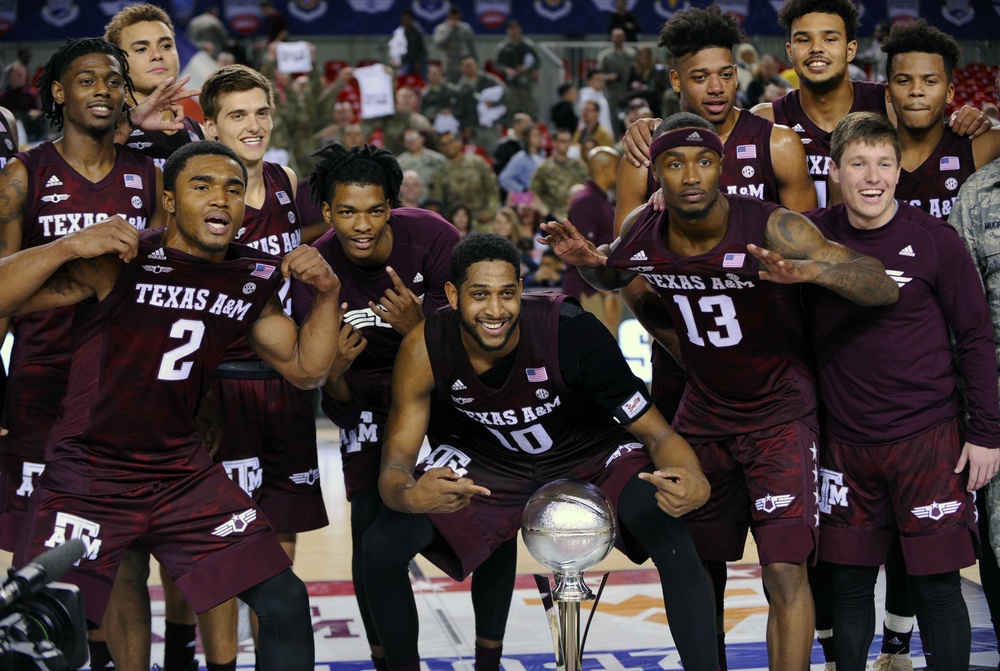 Aggies rout Mountaineers 88-65 in Armed Forces Classic