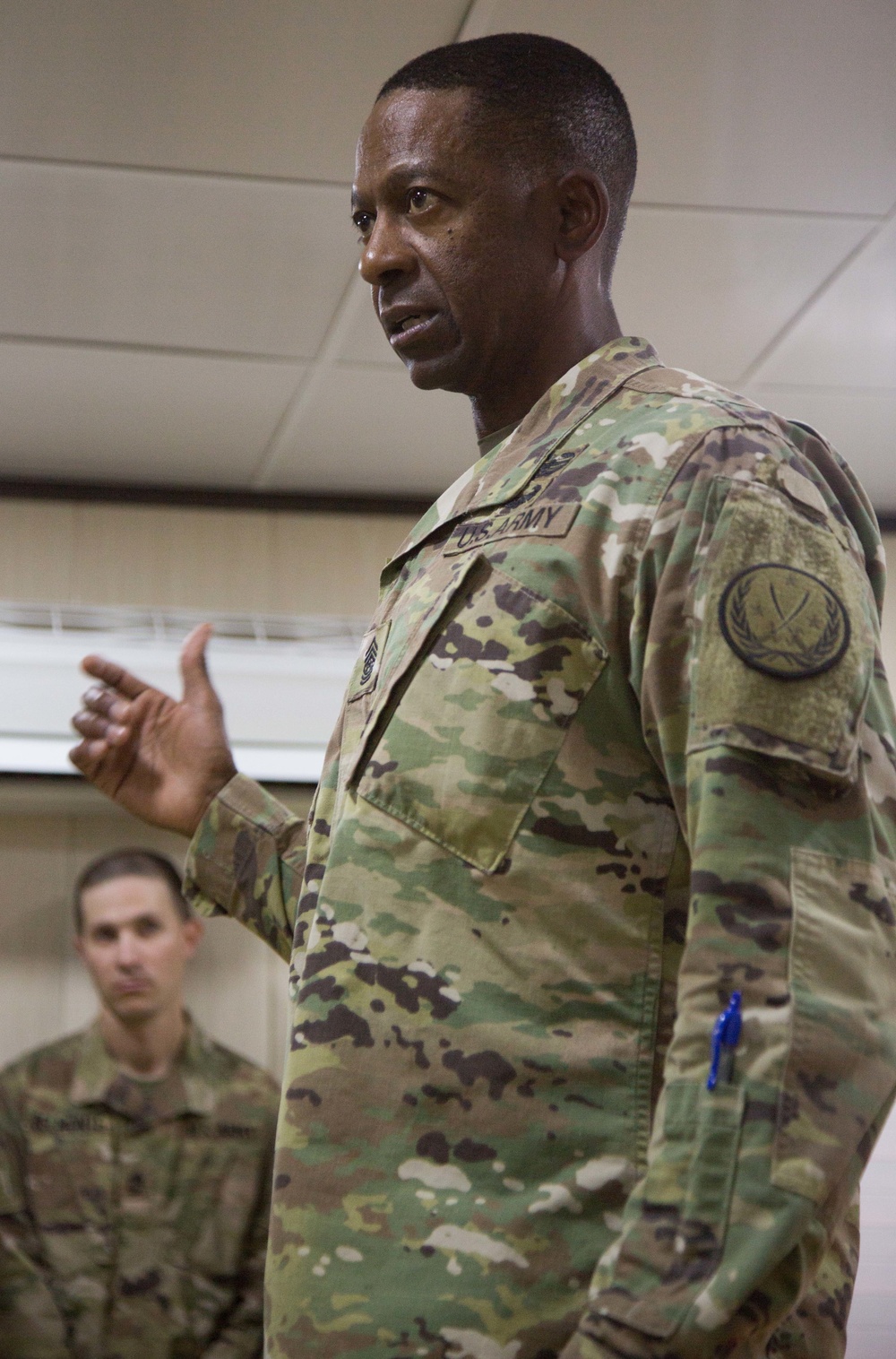 Command Sgt. Maj. Crosby Visits Besmaya - CJTF-OIR