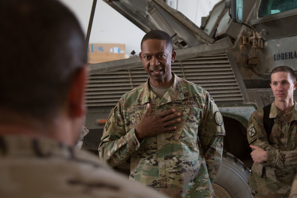 Command Sgt. Maj. Crosby Visits Besmaya - CJTF-OIR