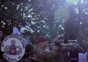 Paratroopers assigned to 3rd Brigade Combat Team march in Veterans Day parade, Southern Pines, N.C., Nov. 11, 2017