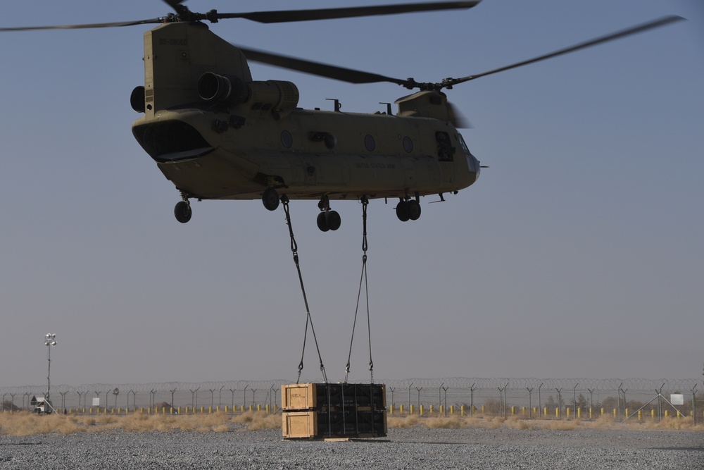 Task Force Marauder transports cargo via sling load