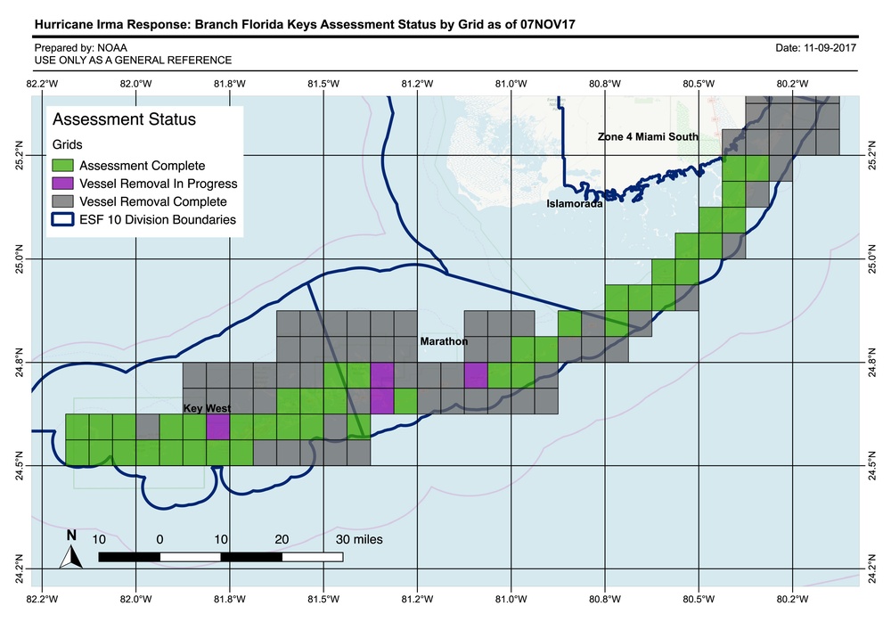 NOAA chart - Florida Keys - Nov. 10