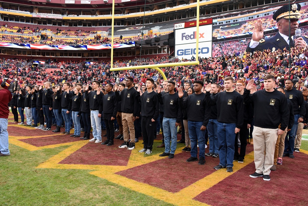 Future Soldiers enlist during NFL’s Salute To Service weekend