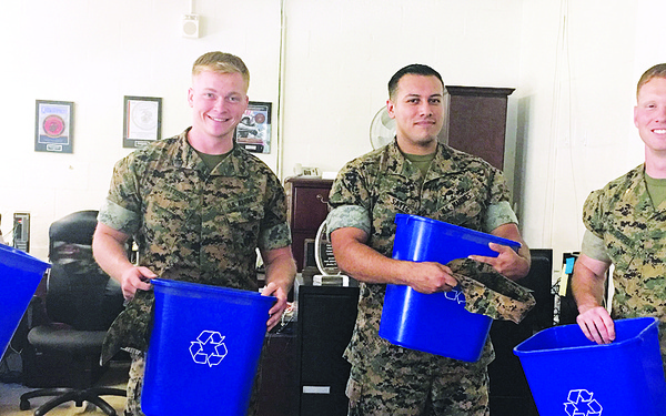 Lejeune Hall joins recycling pilot program Employees embrace, reduce, reuse, recycle sentiment