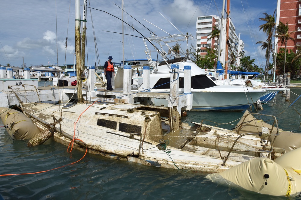 Coast Guard, local salvage team refloat sailing vessel in Fajardo, Puerto Rico