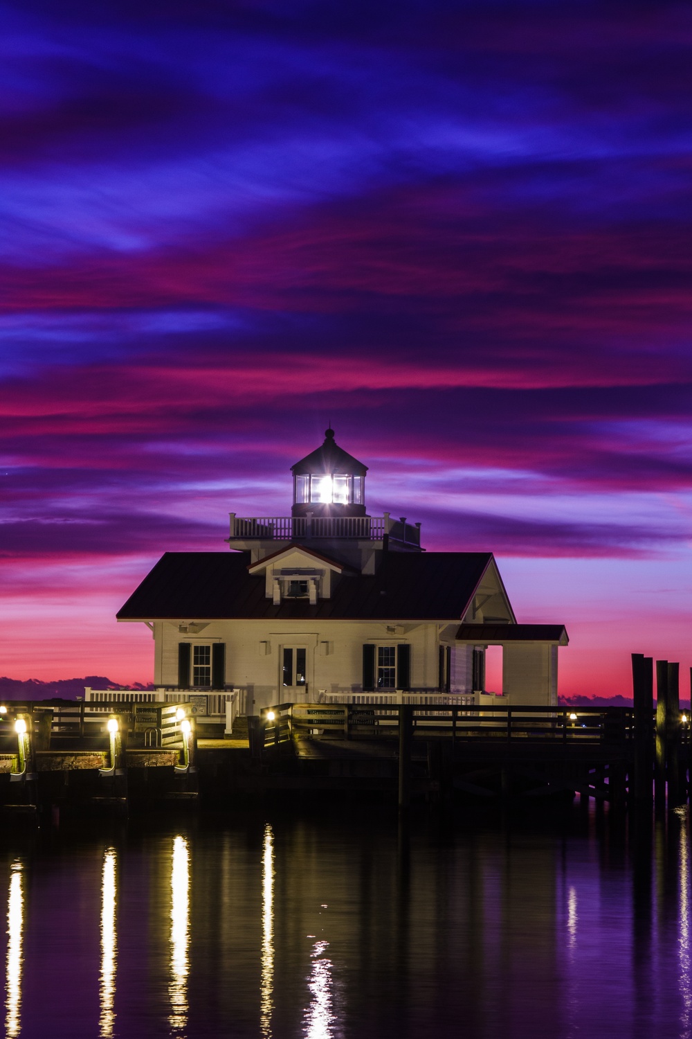 Sunrise over Roanoke Marshes Lighthouse