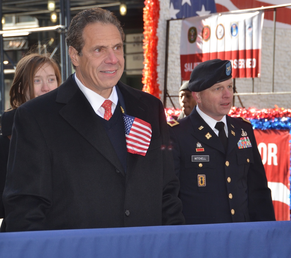 New York Army National Guard marches in New York City Veterans Day Parade