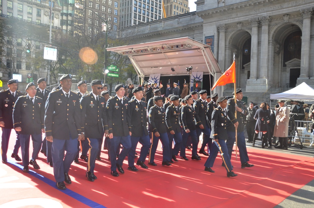 New York Army National Guard marches in New York City Veterans Day Parade