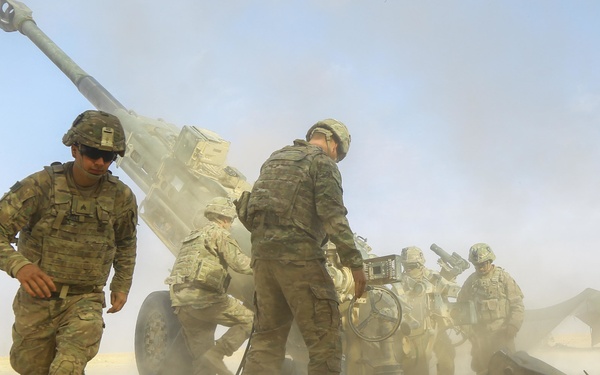 U.S. Army provides fire support for Iraqi Security Forces near Al Qaim, Iraq