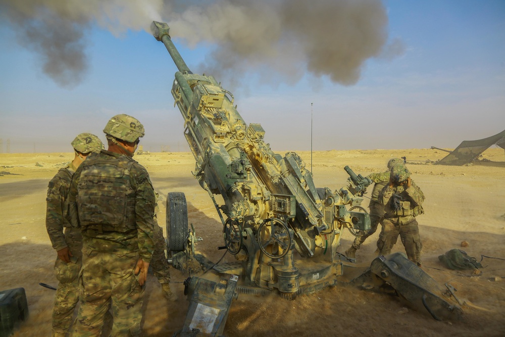 U.S. Army provides fire support for Iraqi Security Forces near Al Qaim, Iraq