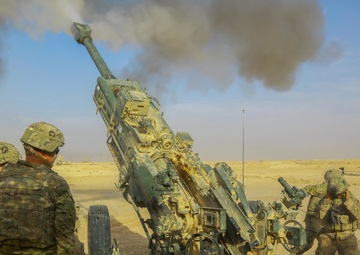 U.S. Army provides fire support for Iraqi Security Forces near Al Qaim, Iraq