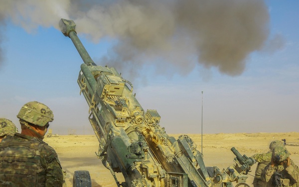 U.S. Army provides fire support for Iraqi Security Forces near Al Qaim, Iraq