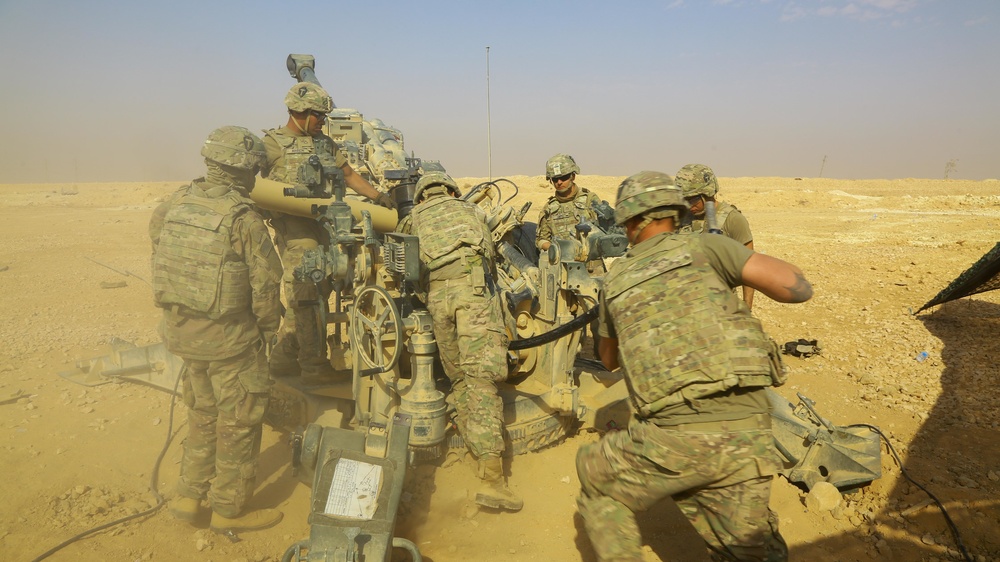 U.S. Army provides fire support for Iraqi Security Forces near Al Qaim, Iraq